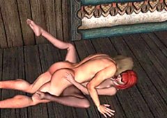 Redhead animated chick getting screwed
