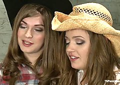 Stiff Competition Ts Tiffany Star Fucks the Living Cow Girl Hell out of A Hot Southern Girl