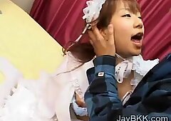 Innocent Japanese teen in Victorian dress fucks nasty