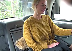 Tall busty blonde anal banged in fake taxi