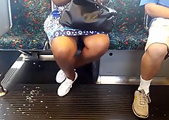 Ebony granny on the train