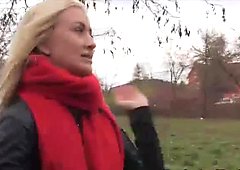 Fucking pretty blond amateur in forest