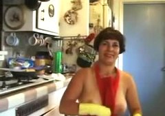 Hairy Housewife does everything