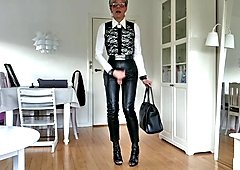 Sissy Hot Sexy Leather Pants.mpeg