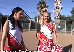 Hot Threesome With 2 Cheerleaders!